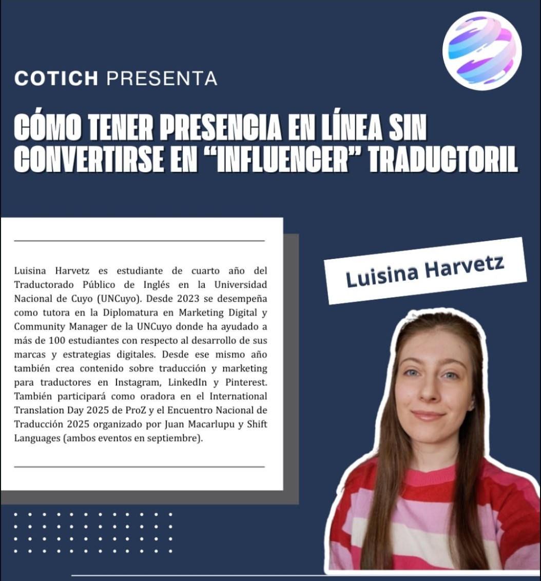 Semana traductoril 2025 - cotich - colegio de traductores e interpretes de chile - Luisina Gisel Harvertz Hefling - Traducaholic