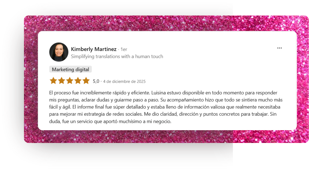 Testimonio-reseña-servicio-auditoria-de-rede-sociales-para-traductores-kimberly-martinez-traducaholic-marketing-para-traductoras
